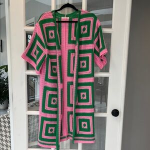 Do Everything In Love Boho Crochet Long Sweater - Anthropologie O/S New